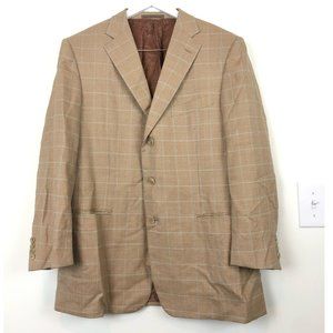 Ermenegildo Zegna Plaid Wool Three Button Blazer